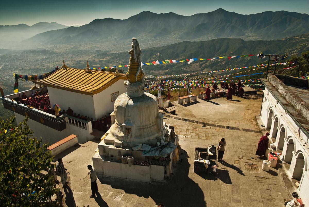 Jamacho Gumba Buddhist monastery at the summit of Nagarjun Hill, Kathmandu
